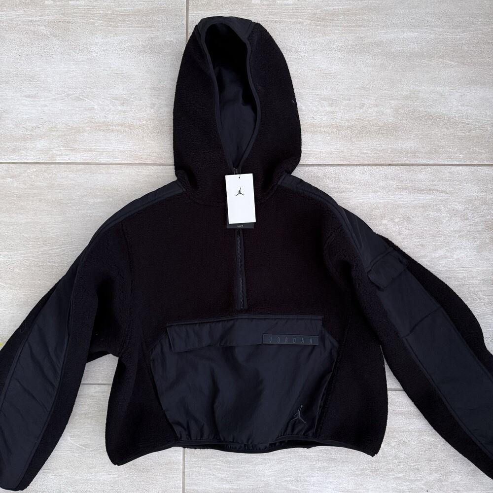 New Nike Air Jordan Cozy Fleece Black Jacket Size Medium DJ2725-010